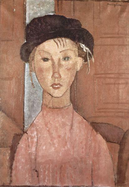 Amedeo Modigliani Madchen mit Hut china oil painting image